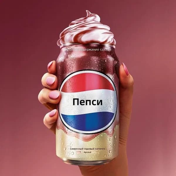Безалкогольный газированный напиток Pepsi без сахара, сливовый вкус (cream soda), 330 мл, Великобритания