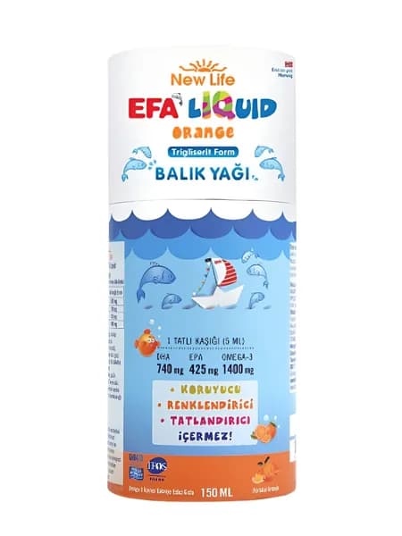 New Life EFA Liquid Orange 150 мл жидкого омега-3 (425 мг EPA + 740 мг DHA), IFOS & GOED