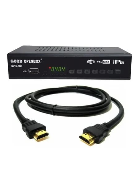Цифровой DVB-T2 ресивер OpenBox DVB-009 (DVB-C, IPTV, USB) + Кабель HDMI 1.5 м медный
