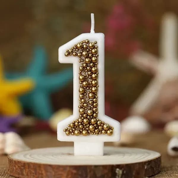 Свечи для торта цифра 0, цифра 1, 7 см