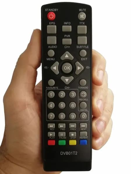 Пульт Carsmile DVB01T2 для ресиверов Hyundai, Sven, Airtone, DNS, DEXP, Telefunken, Tesler, Сигнал