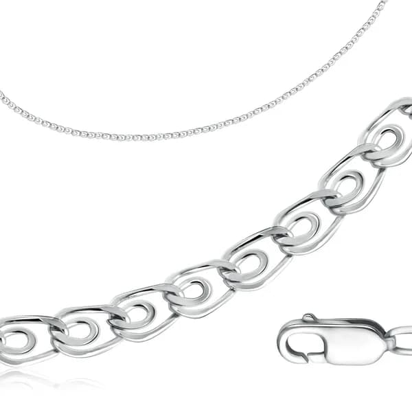 Pletnev Jewelry Браслет Серебро родированное 925 пробы, плетение Лав (сердечки)