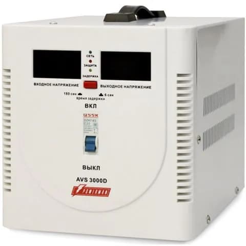 Powerman AVS 3000D Стабилизатор напряжения White (3000ВА, 16А, КПД 98%,циф. индикация вх./вых. напряж.)