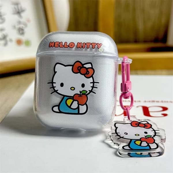 Чехол для AirPods 4 Pro2 Pro 3 2 Милый мультик Hello Kitty Хелло Китти Силиконовый чехол для наушников