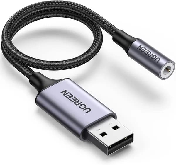 Адаптер переходник (звуковая карта) USB 2.0 аудио 3,5 мм., 0,25 м., черный (CM477)