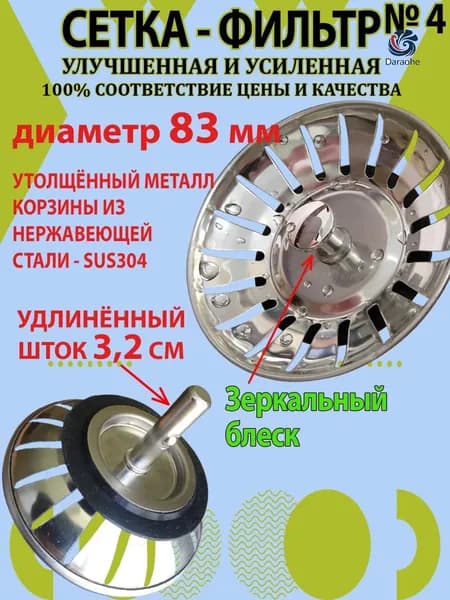 Сетка для раковины 8.3 см х 8.3 см, 1 шт