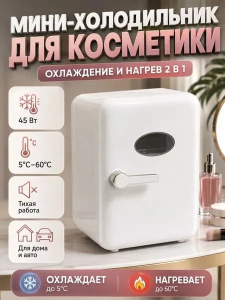 Барный холодильник белый компактный для напитков