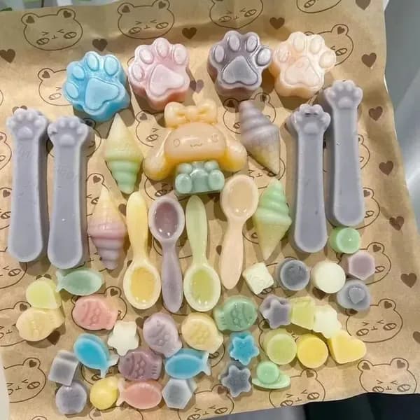 Восковые конфеты в бутылочках 33шт, съедобный пчелиный воск с джемом, ASMR