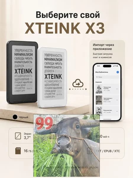 4" Электронная книга XTEINK x3, белый, слоновая кость