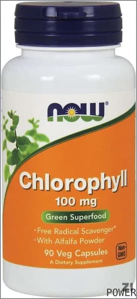 NOW Chlorophyll 100 мг 90 капсул (хлорофилл) POWER