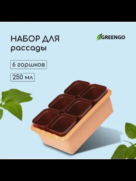 Набор стаканов для рассады 250 мл в ящике 25х16 см