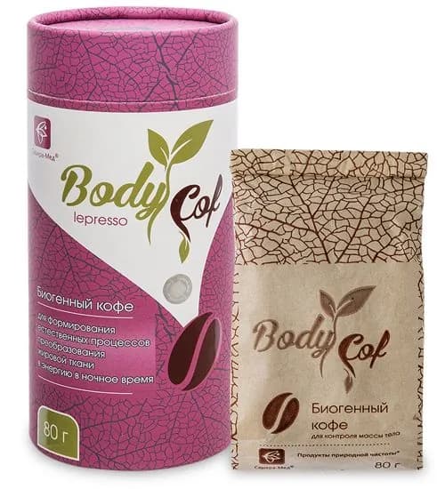 Кофейный напиток BodyCof lepresso НОЧЬ биогенный кофе, 80 г. Сашера-Мед
