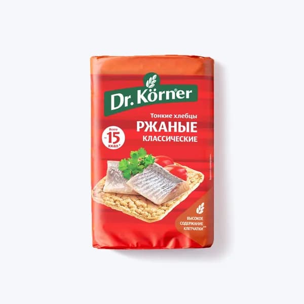Хлебцы хрустящие Dr.Korner Ржаные классические, 100 г