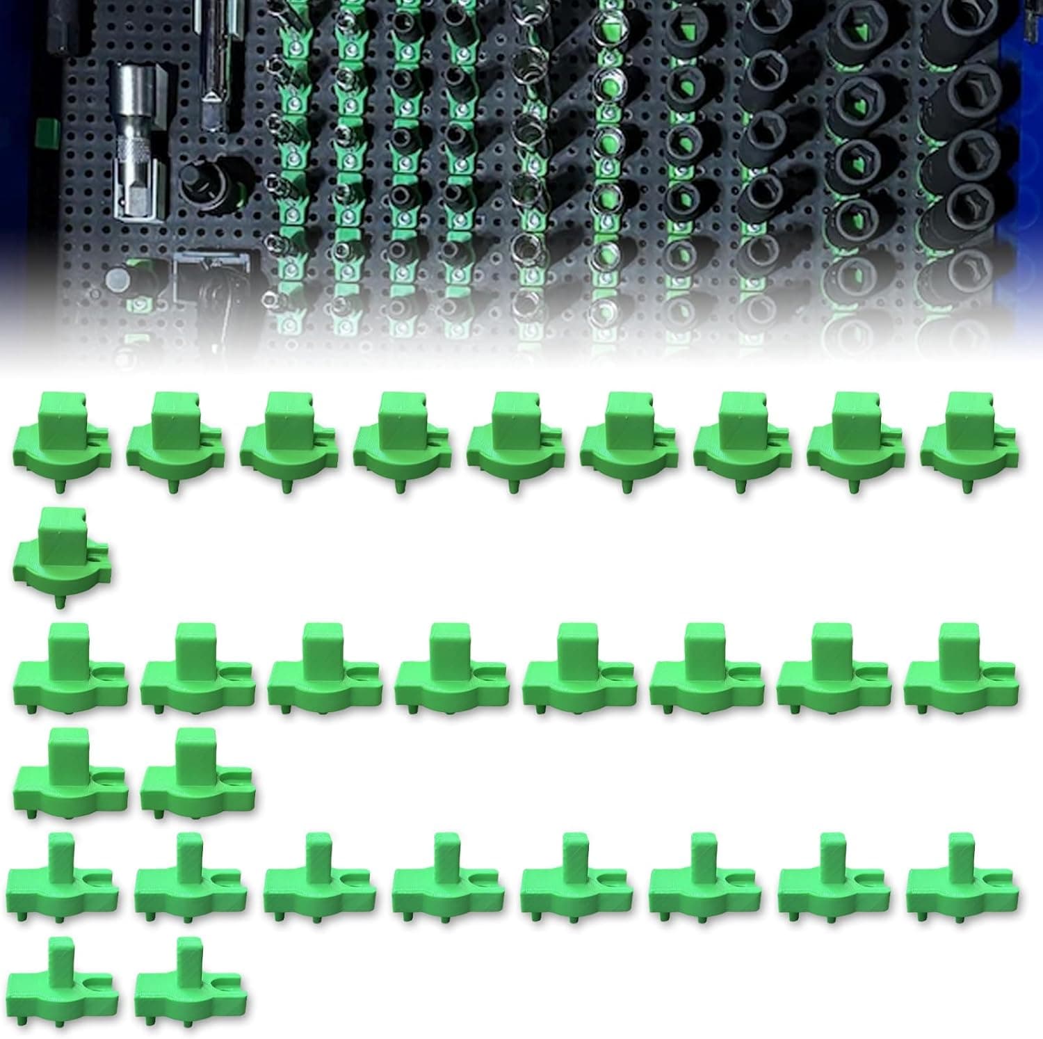 Держатель для головок системы хранения инструментов ToolGrid, 1/4, 3/8, 1/2 дюйма, сменная деталь вертикального , надежно организует головки и мелкие инструменты, максимально увеличива