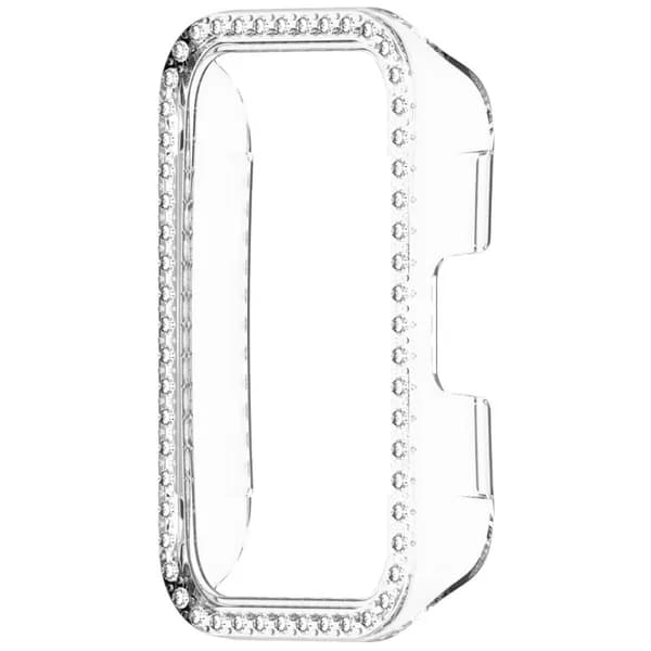 (1 шт.) Ажурный чехол с кристаллами для Huawei Band 10/9/8 - прозрачный