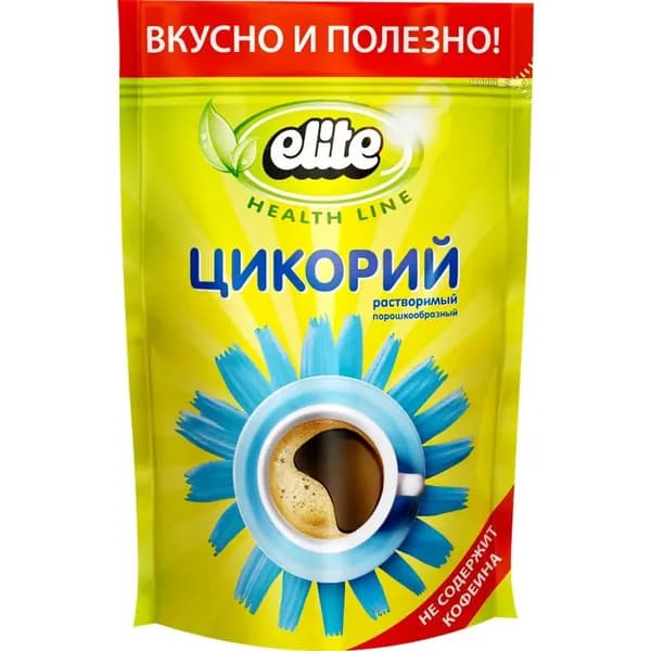 Цикорий Elite растворимый 100г без кофеина, порошкообразный.