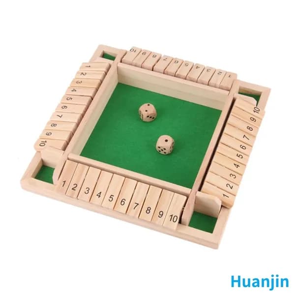 Настольная игра Shut The Box из дерева, зелёная, 23 23 см, для 2 4 игроков