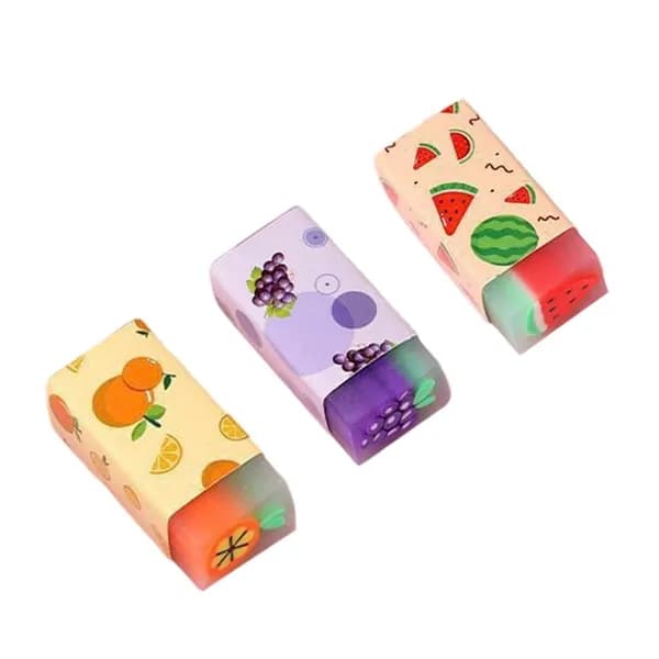 (1 штука) ластик для бутербродов с фруктами из ПВХ разного цвета-fruit Sandwich Eraser