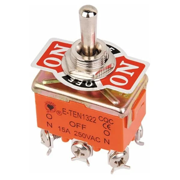 E-TEN1322 15A 250V для Тумблера 6-Контактного 3-Позиционного Включения-выключения SPST Кулисный Переключатель 12 ММ