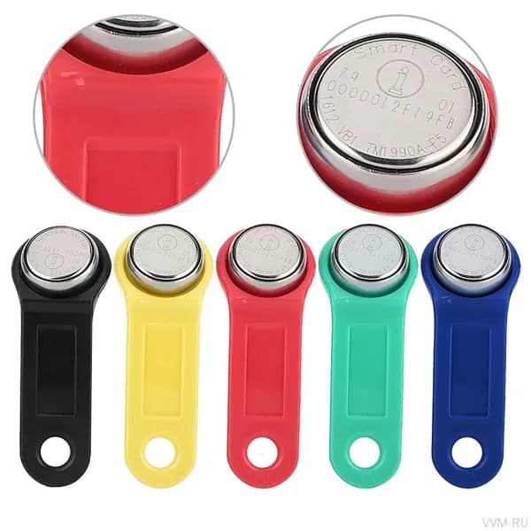 Набор контактных карт-памяти IButton RFID из пластика ABS с памятью 8 КБ, устойчивых к температурам от минус 40 до 85 градусов Цельсия, в цветах желтый, черный, зеленый, красный, синий