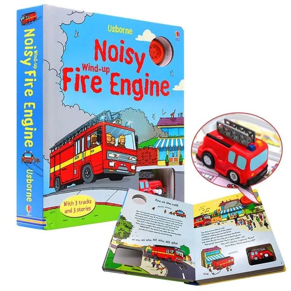 Печатная книга Usborne wind up bus train