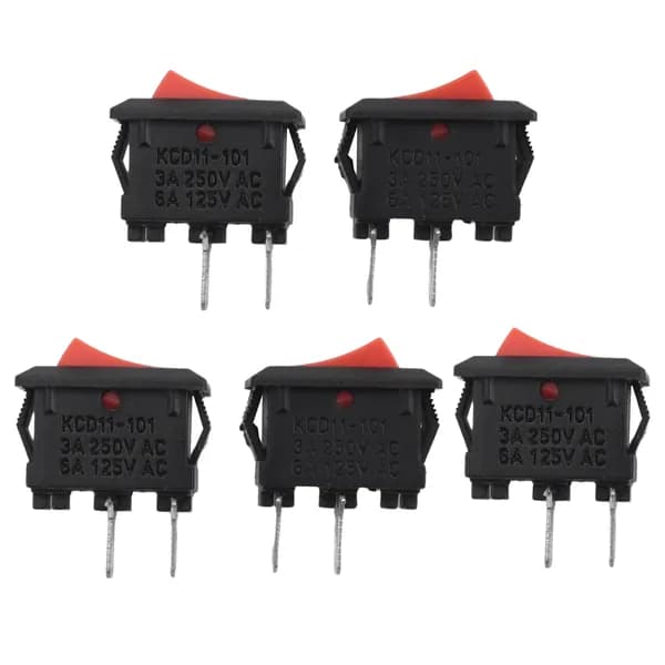 L55 шт. Вкл-выкл KCD11 2Pin 2P черный красный лодка автомобильный кулисный переключатель 3A 250 В 6A 125 кнопка переменного тока KCD1-11 10X15 KCD117-ONJ9