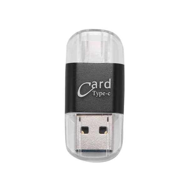 Картридер алюминиевый USB тип C SD TF карта памяти черный