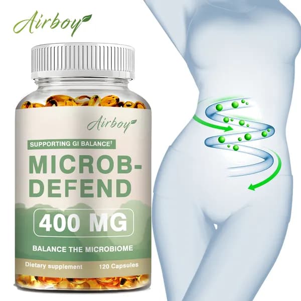 Airboy Microb-Defend - Содержит эфирные масла тимьяна, орегано и гвоздики - Способствует здоровому балансу желудочно-кишечного тракта и восстановлению пищеварительной системы