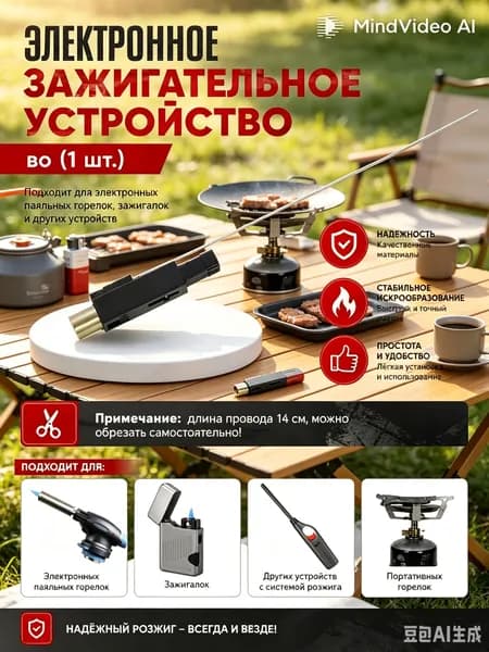 Комплект элементов поджига газовой горелки, медный провод снижает сопротивление тока