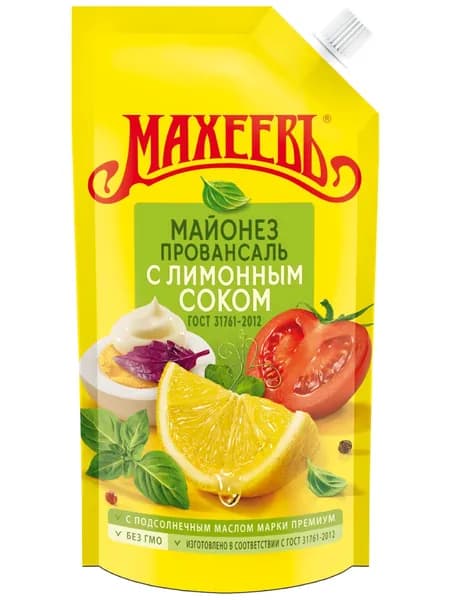 Майонез Провансаль с лимонным соком 67% 190 г, Махеевъ