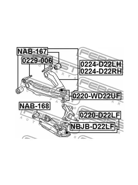 Болт с эксцентриком NISSAN TRUCK D22 1997- 0229-006