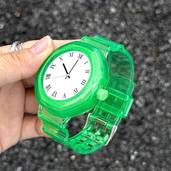 Силиконовый ремешок для карманных часов Royal Pop от Swatch и Audemars Piguet, цельнолитой из ТПУ, зелёный
