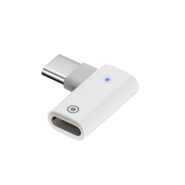 (1 шт) Переходник зарядки Type C на Lightning с индикатором, боковой изгиб