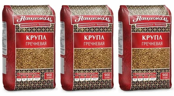 Крупа гречневая Националь ядрица, 900г - 3 шт.