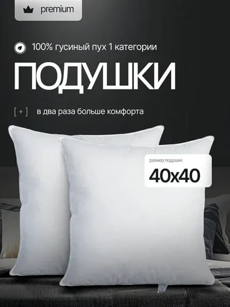 Подушки пуховые 2 штуки 40x40 декоративные