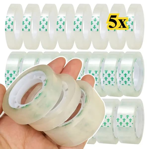 Клейкая лента канцелярская 8 мм x 25 м, 5 шт.