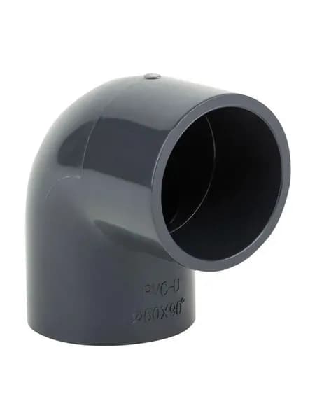 Угол ПВХ клеевой 90гр d63 PN16 AQUAVIVA