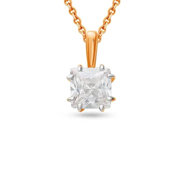Подвеска на шею с фианитом из красного золота 375 пробы 585GOLD