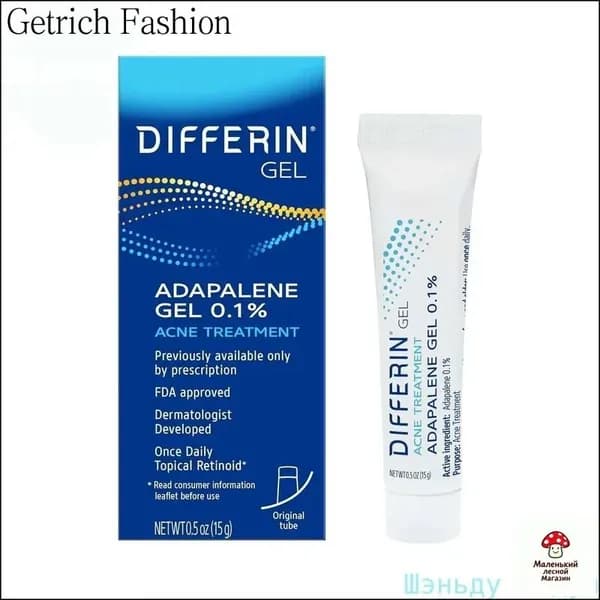 Differin, 0,1% Adapalen гель для ухода за кожей, для облегчения прыщей (лицевой витаминной кислоты), 15 г, Differin гель