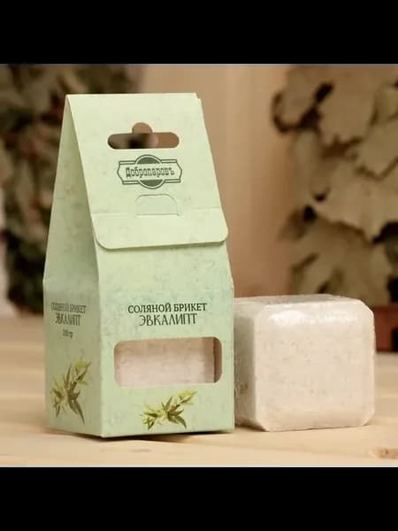 Кубик соли с эвкалиптом для бани