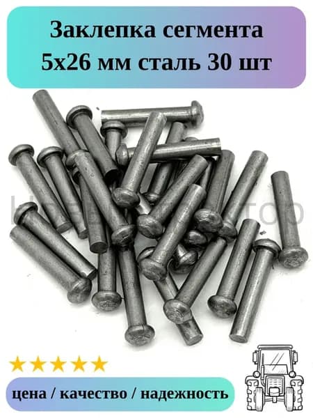 Заклепка сегмента 5х26 мм сталь 30 шт