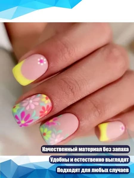24 квадратных накладных ногтя