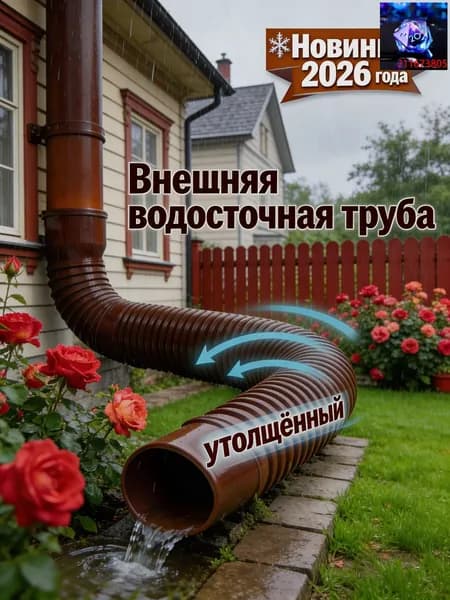 Отвод для водостока раздвижной, пластиковый, под диаметр 80 и 100 мм.