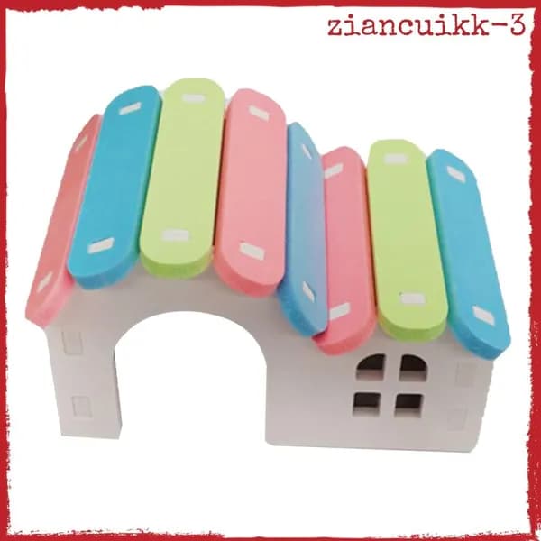 Уютный домик для хомяков, из PVC, компактный, для мелких грызунов Коттедж Радужный дом
