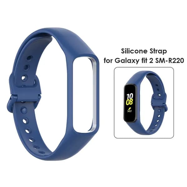 Силиконовый ремешок для смарт-часов Samsung Galaxy Fit 2 SM-R220, тёмно-синий