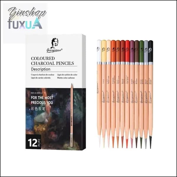 Белый угольный карандаш Цветные угольные карандаши