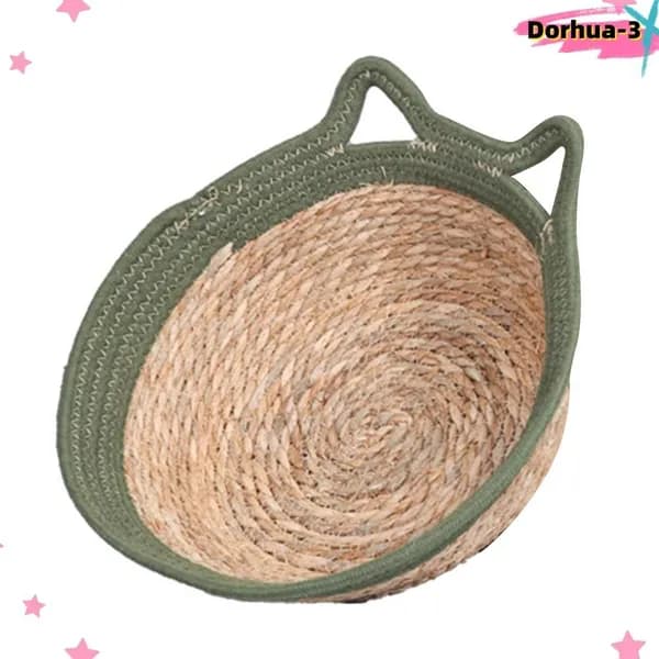 Тканое кошачье гнездо Маленький ротик 34 (подходит для домашних животных весом до 7 кг) армейские кошачьи ушки зеленого цвета плюс ватный диск