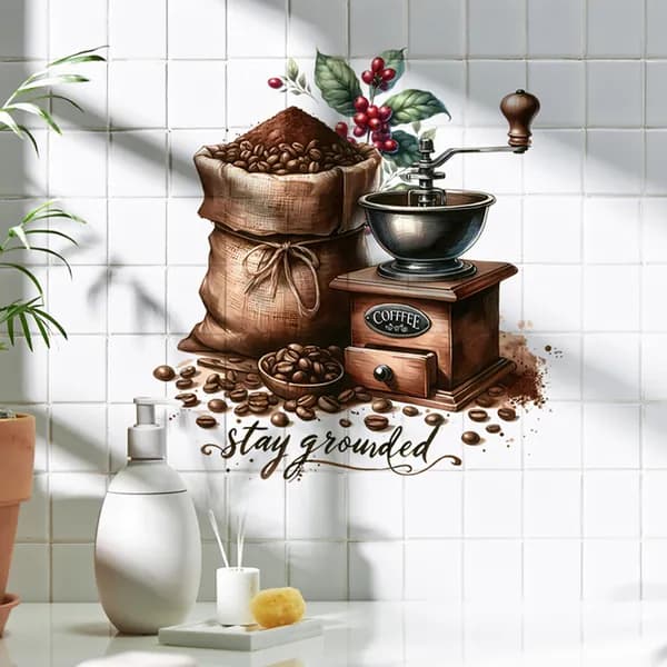 3D Интерьерные наклейки на стену для декора "Наклейка Кофе", 27*27 см