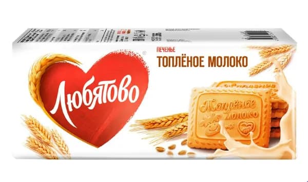 Любятово Печенье сахарное Топленое молоко, 356 г