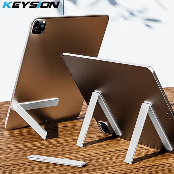 Прочная мини L-образная подставка для планшета KEYSION, складная подставка из пластины из алюминиевого сплава, настольный держатель, кронштейн для iPad, Huawei, Samsung Pad